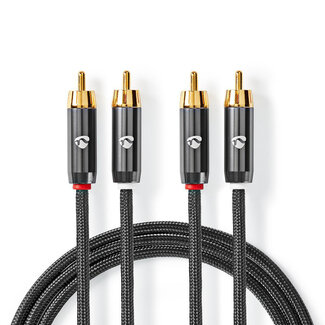 Nedis Nedis Premium Tulp Stereo Audiokabel Schwarz - 1 Meter