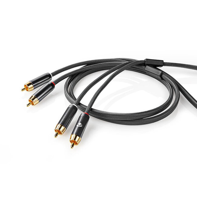 Nedis Premium Tulp Stereo Audiokabel Schwarz - 1 Meter