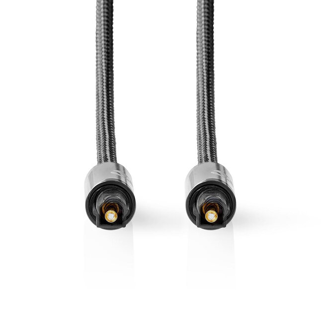 Nedis Premium digitale optische Toslink Audiokabel / Schwarz - 1 Meter