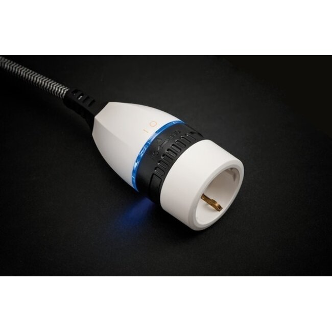 Brennenstuhl CEE 7/7 - CEE 7/3 Verlängerungskabel mit Drehschalter und Nylonmantel - 3x1,5mm² - 3m - Schwarz/Weiß