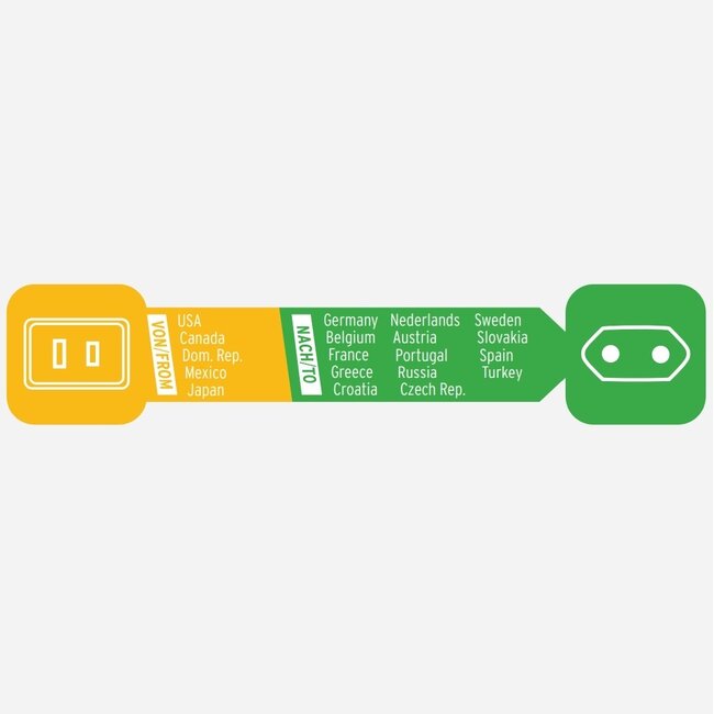 Brennenstuhl Reiseadapter USA & Japan (Typ A) auf Europa (ungeschützt) schwarz