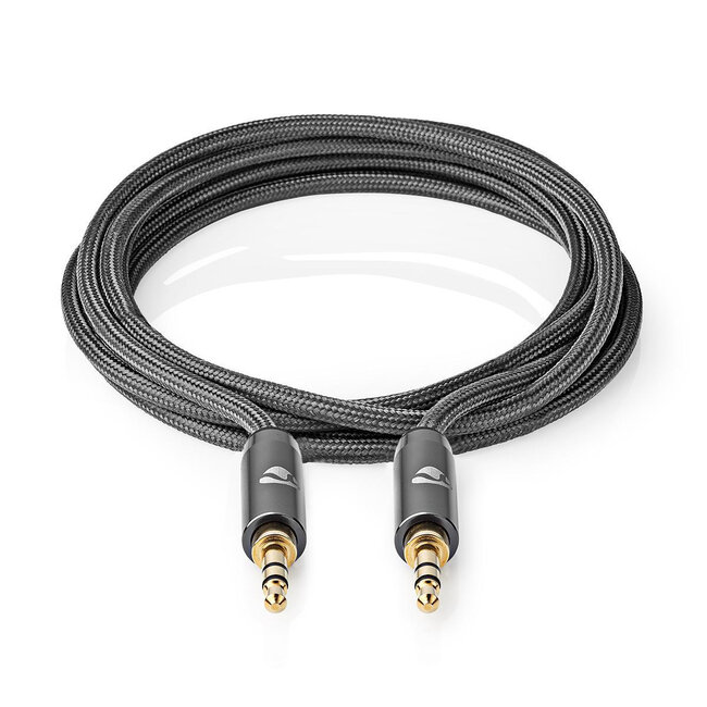 Nedis Premium 3,5mm Stereo-Audiokabel / Schwarz - 2 Meter