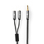 Nedis Premium 3,5mm 4-poliger Stereo Audio Splitter / Schwarz - 0,20 m