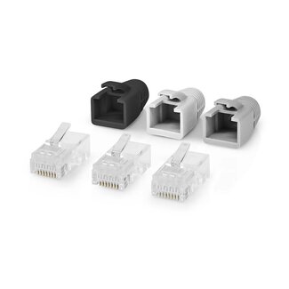 Nedis Nedis RJ45 Crimpstecker (UTP) mit Durchgangsmontage für CAT6 Netzwerkkabel (starr/flexibel) - 10 Stück (inkl. Hülsen)