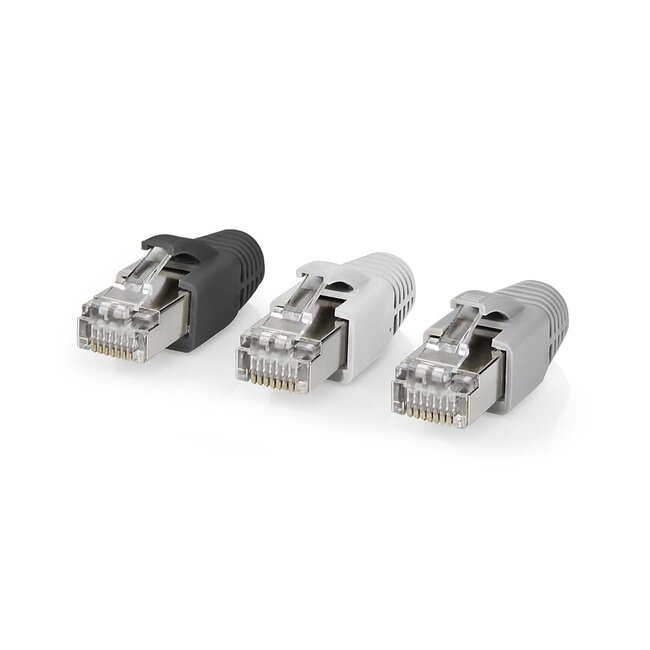 Nedis RJ45 STP Crimp-Steckverbinder für CAT6 Netzwerkkabel (starr/flexibel) - 10 Stück inkl. Hülsen