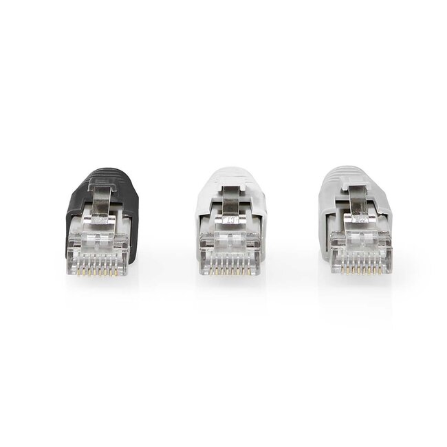 Nedis RJ45 STP Crimp-Stecker für CAT6a Netzwerkkabel (fest/flexibel) - 10 Stück inkl. Hülsen