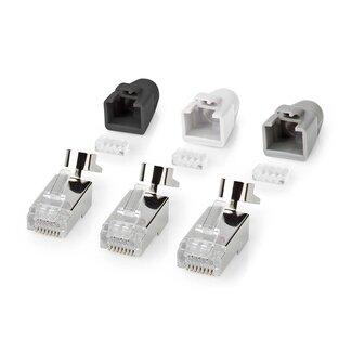 Nedis Nedis RJ45 STP Crimpstecker für CAT7 Netzwerkkabel (fest/flexibel) - 10 Stück inkl. Hülsen