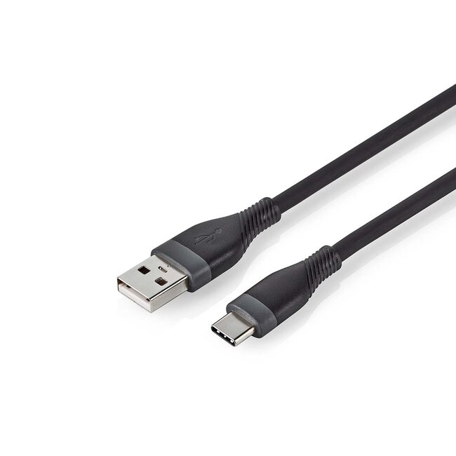 Nedis USB-C auf USB-A Silikonkabel - USB 2.0 - PD 15W - Schwarz - 1,5 m