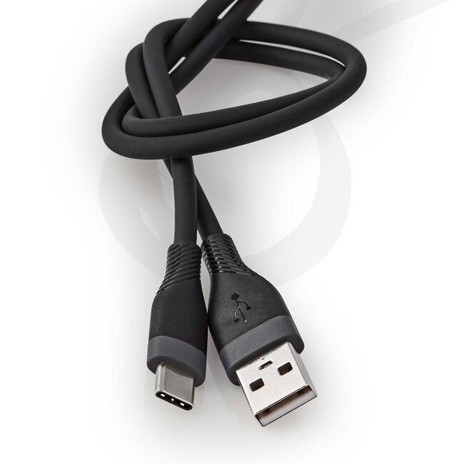 Nedis USB-C auf USB-A Silikonkabel - USB 2.0 - PD 15W - Schwarz - 1,5 m