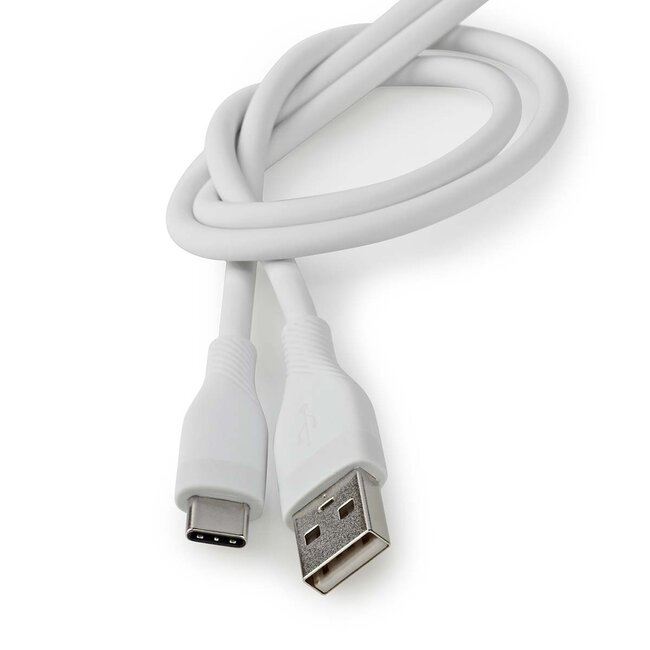Nedis USB-C auf USB-A Silikonkabel - USB 2.0 - PD 15W - Weiß - 1,5 m