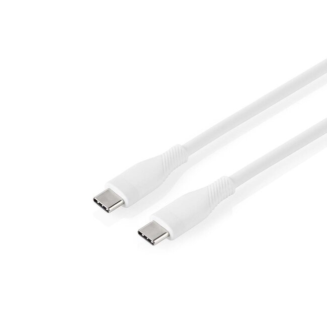 Nedis USB-C-auf-USB-C Silikon Kabel - USB 2.0 - PD 60W / Weiß - 1,5 m