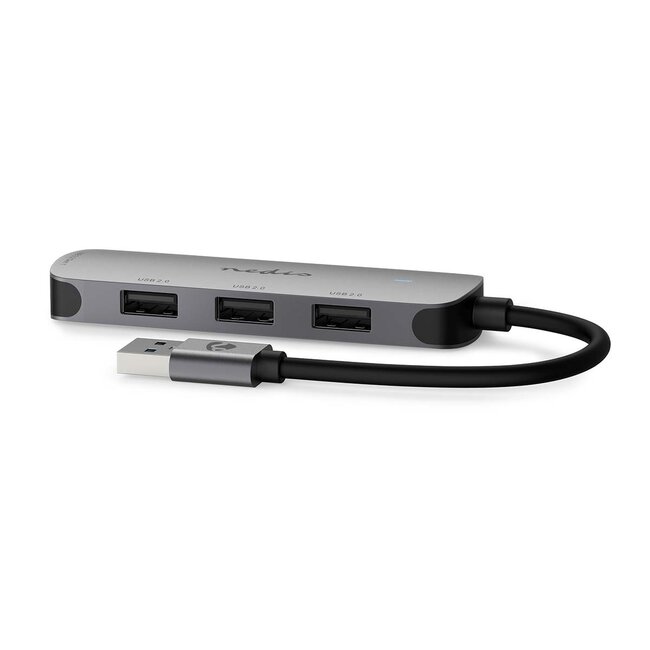 Nedis USB-Hub 4 Ports USB2.0/3.0 Bus-powered Grau 0,10 m