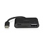 Nedis USB-C Hub mit 1x USB-A, 1x USB-C & Kartenleser - busbetrieben - USB 2.0 - schwarz - 0,10 m