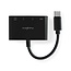 Nedis USB-C Hub mit 1x USB-A, 1x USB-C & Kartenleser - busbetrieben - USB 2.0 - schwarz - 0,10 m