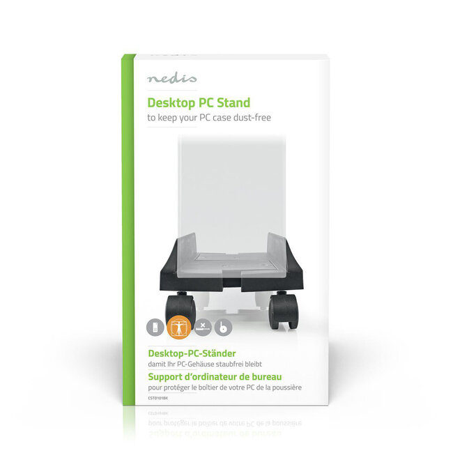 Nedis Computer Bodenständer mit Rollen / Schwarz