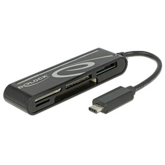 DeLOCK DeLOCK USB-Kartenleser All-in-One mit USB-C und 5 Steckplätzen (u.a. SD 3.0/UHS-I) - USB 2.0