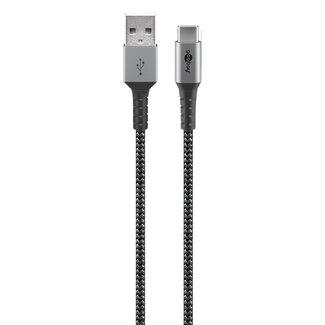 Goobay Goobay USB-C auf USB-A Kabel - USB 2.0 - bis 3A / Nylon - 1 Meter
