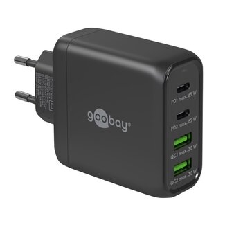 Goobay Goobay Heimladegerät 68W mit 2x USB-C PD & 2x USB-A QC GaN – Schwarz