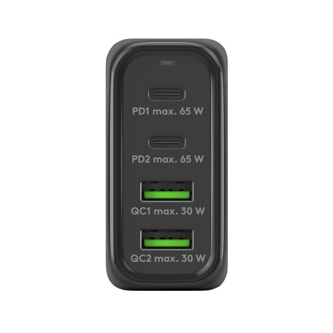 Goobay Heimladegerät 68W mit 2x USB-C PD & 2x USB-A QC GaN – Schwarz