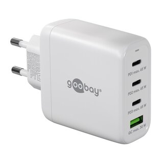 Goobay Goobay Heimladegerät 3x USB-C PD + 1x USB-A QC GaN 68W Weiß