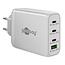 Goobay Heimladegerät 3x USB-C PD + 1x USB-A QC GaN 100W Weiß