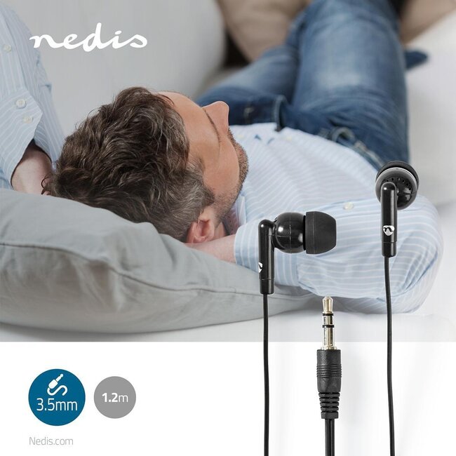 Nedis Stereo In-Ear Kopfhörer / Schwarz - 1,2 m