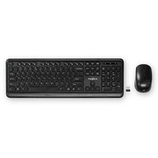 Nedis Nedis kabelloses Multimedia USB Tastatur- und Maus-Set - QWERTY (US) / Schwarz