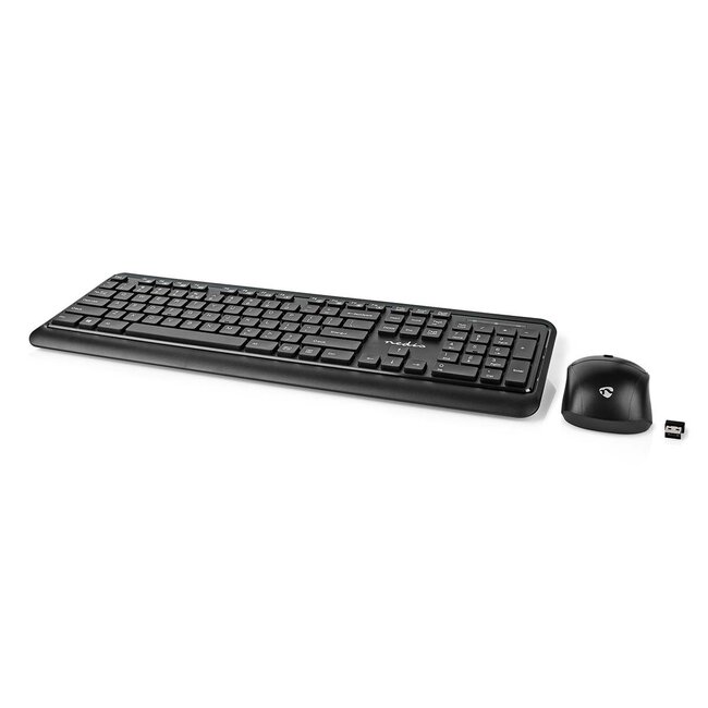 Nedis kabelloses Multimedia USB Tastatur- und Maus-Set - QWERTY (US) / Schwarz