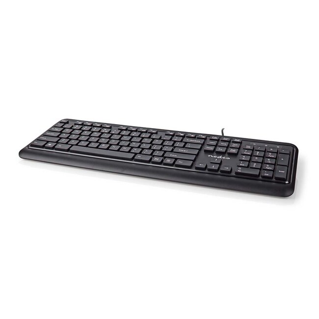 Nedis USB-Tastatur kabelgebunden mit 12 Multimediatasten - QWERTY (US) / Schwarz - 1,5 m