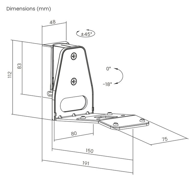 My Wall Wandhalterung Set für Sonos Era 300 - Full Motion / Schwarz