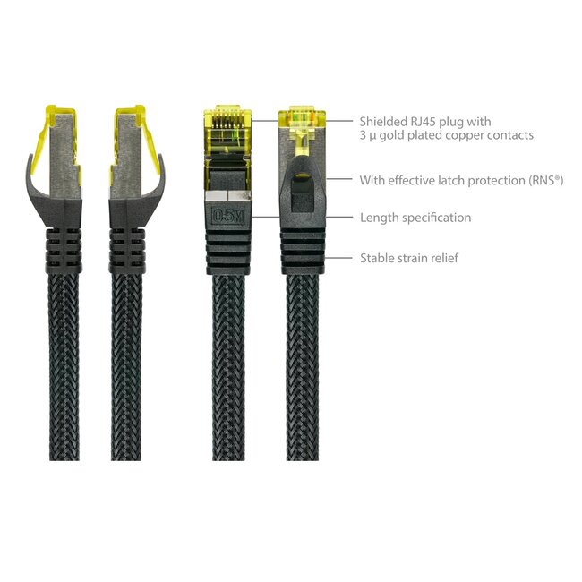 PYTHON S/FTP CAT7 10-Gigabit Netzwerkkabel Schwarz LSZH 30m