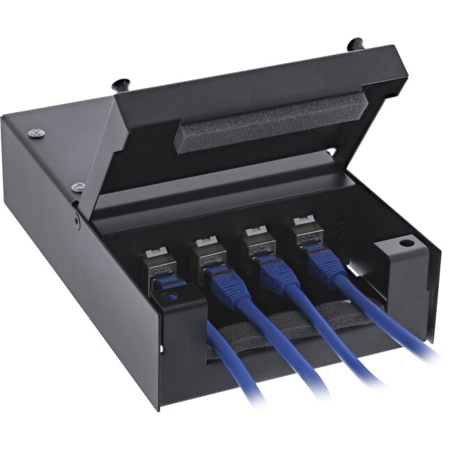 Abschließbare Ausgabebox | für 4 Keystone-Module | Schwarz