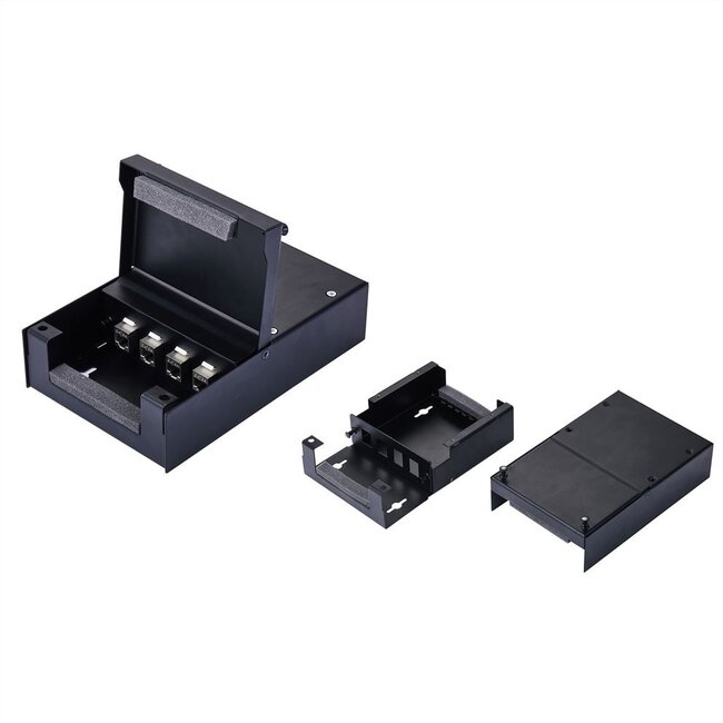 Abschließbare Ausgabebox | für 4 Keystone-Module | Schwarz