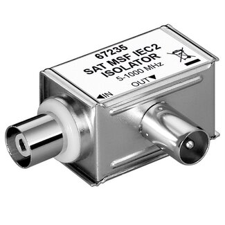 Goobay IEC Stecker (m) - IEC Buchse (w) Koaxialmantelstromfilter / Erdschleifen-Isolator