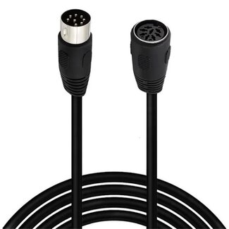 Universal DIN 8-poliger Lautsprecher-Verlängerungskabel / Schwarz - 0,50 m