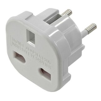 Dolphix Reiseadapter Großbritannien auf Europa - geerdet / weiß