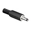 DC-Stecker gerade - 3,0 x 1,0 mm - lötbar / schwarz