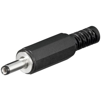 Goobay DC-Stecker gerade - 3,5 x 1,35 mm - lötbar / schwarz