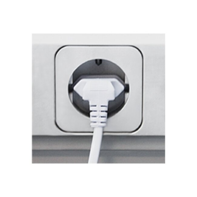 C7 (rechts/links) - CEE 7/16 (oben/unten) Stromkabel - 2x 0,75mm² / Weiß - 5 Meter