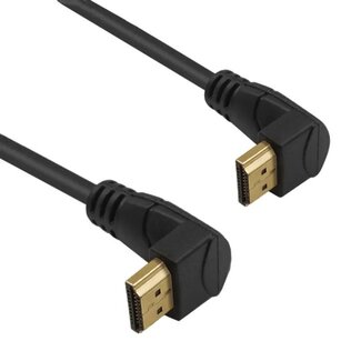 Universal HDMI-Kabel 90° Winkelstecker oben/oben HDMI 2.0 (4K 60Hz HDR) 0,30 m
