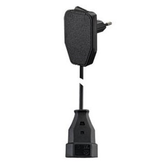 NVB Ungeschirmtes Euro-Verlängerungskabel mit flachem Stecker und Schalter - 2x 0,75mm² - 3 Meter - Schwarz