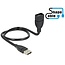 USB-A zu USB-A formbares Verlängerungskabel - USB 2.0 - bis 2A / Schwarz - 0,50 m