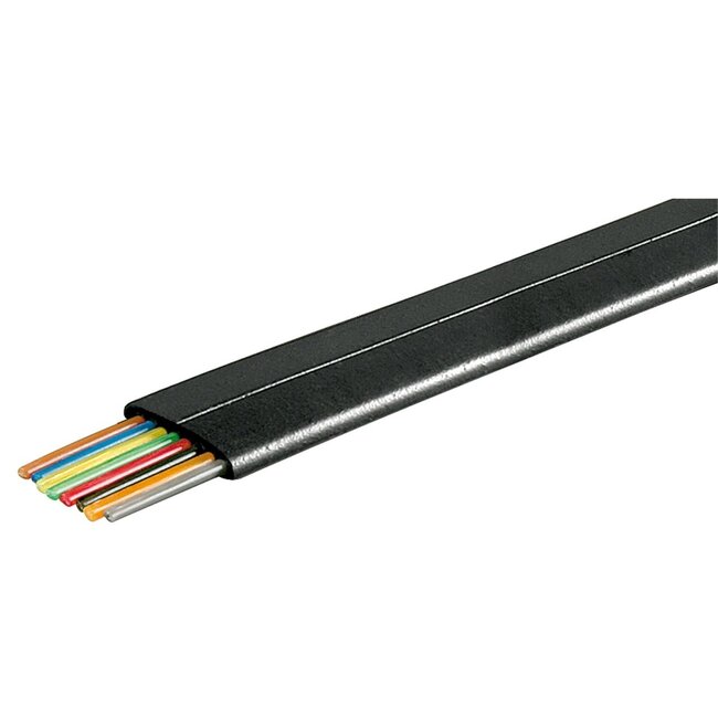 Telefonkabel 8-adrig CCA (AWG28) schwarz - 100 Meter Rolle