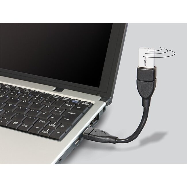 USB-A zu USB-A formbares Verlängerungskabel - USB 2.0 - bis 2A / Schwarz - 0,15 m