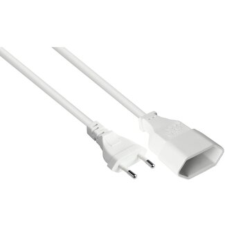 MaxTrack CEE 7/16 Verlängerungskabel | 2x 0,75mm² | Weiß | 3 Meter