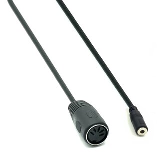 Universal DIN 5-polig (m) - 3,5mm Klinke (m) Audiokabel schwarz 1,5m