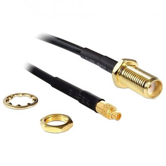 DeLOCK MMCX (m) - SMA (w) Kabel - RG174 - 50 Ohm - 0,20 m