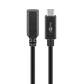 Goobay USB-C Verlängerungskabel | USB 3.1 10 Gbps | PD 60W | Schwarz | 1 Meter