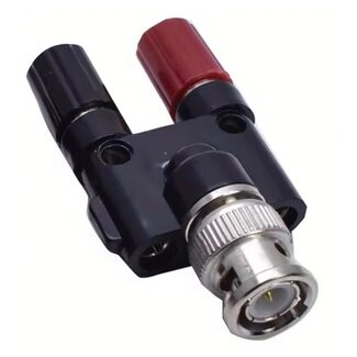 Universal BNC (m) auf 2x Bananenstecker (w) Adapter | 50 Ohm