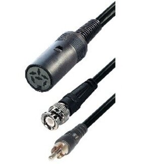 Transmedia Adapterkabel BNC & RCA Stecker - DIN 6-pol Buchse - 0,20 m